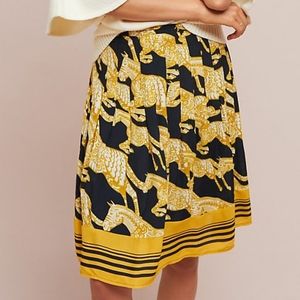 Anthropologie Maeve Yellow and Black A-Line Skirt